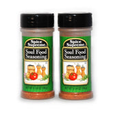 JFS Grocery Spice Supreme Soul Food Seasoning bottle close-up for rich Southern flavor.