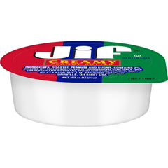 Dispensed Jif creamy peanut butter portion cups for easy, mess-free serving