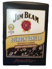 Jim Beam Bourbon Vanilla cups in a Keurig setup for quick vanilla brew.