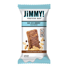 Jimmy's Bar chocolate peanut butter bar bite reveals creamy interior