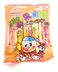 Jin Jin Jelly Strip packshot shows assorted flavors for snack lovers.