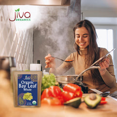 Bulk kraft bag with reseal keeps leaves fresh for cooking.