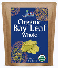 Jiva Organics bay leaves whole in bulk bag suitable for versatile cooking.