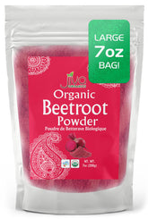 Jiva Organics Beet Root Powder bag shows pure powder for smoothies