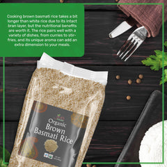 Aroma from Jiva Organics Brown Basmati Rice enhances meals with natural fragrance.