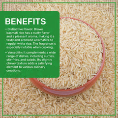 Vacuum-packed rice bag preserves freshness and purity from India.