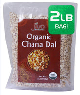 Jiva Organics Chana Dal bag front with organic certification for pure split desi chickpeas.