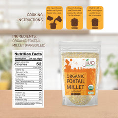 Jiva Organics Foxtail Millet pour bowl image, light texture ideal for quick meals