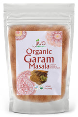 Jiva Organics Garam Masala jar close-up for vibrant curries and aroma