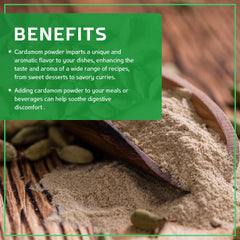 Jiva Organics ground cardamom powder packaging shows premium Indian spice quality.