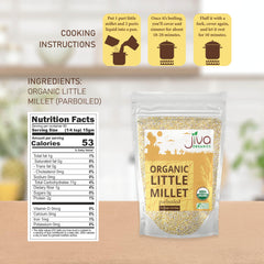 Dry Jiva Organics Little Millet grains show fiber-rich texture.