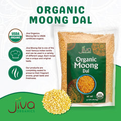 Split mung beans; high-protein plant-based ingredient.