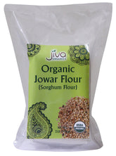 Jiva Organics sorghum flour bag front showing 2 lb size and natural ingredients.