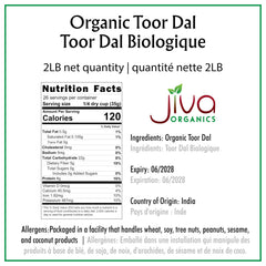 Close-up of Jiva Organics Toor Dal Kori packaging highlighting organic certification