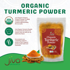 Jiva Organics turmeric powder ground from fresh rhizomes preserves rich color