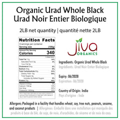 Jiva Organics Urad Whole dal closeup showing glossy black gram