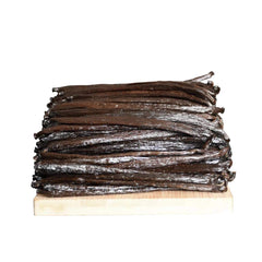 JL Gourmet Imports Madagascar vanilla beans, plump with caviar for premium infusions.