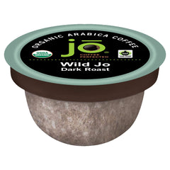 Jo Coffee Wild Jo dark French roast pod for Keurig brewers—bold flavor with smooth finish.