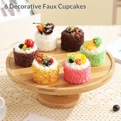 Joeabor fake cupcakes with fruit toppers add vibrant color to displays