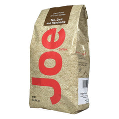 Close-up of Joe Knows Coffee Dark Roast beans highlighting premium Arabica quality and aroma.
