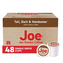 Joe Knows Coffee Tall Dark and Handsome front of pack highlighting bold flavor option