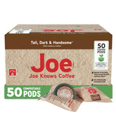 Joe Knows Coffee Tall Dark Handsome pod closeup showing rich, bold flavor.