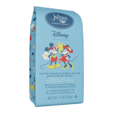 Joffrey's Disney Mickey Minnie ground coffee front label—vibrant packaging for an inviting morning.