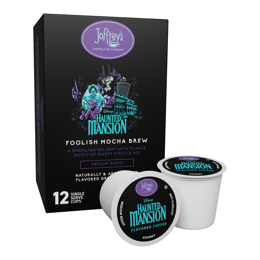 Joffrey's Haunted Mansion Foolish Mocha pods pack for quick single-serve coffee.