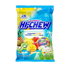 Jogoto Hi-Chew Tropical Mix kiwi-pineapple-mango candies in a pack, perfect for on-the-go snacking.