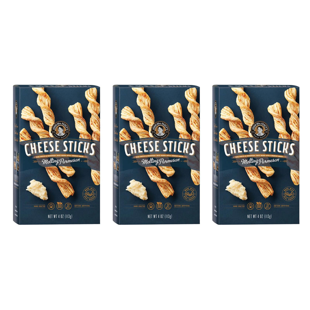 John Wm. Macy's Melting Parmesan CheeseSticks pack ready for quick snacking