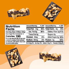 JOJO's bars close-up showing glossy chocolate and creamy peanut butter.