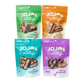 JOJO's Chocolate Best Sellers Bundle front view with assorted bites for snacking
