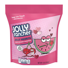 Jolly Rancher Jelly Hearts bag front view for sharing colorful Valentine candy