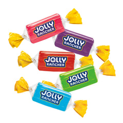 Close-up of Jolly Rancher blue raspberry candies vivid and bold