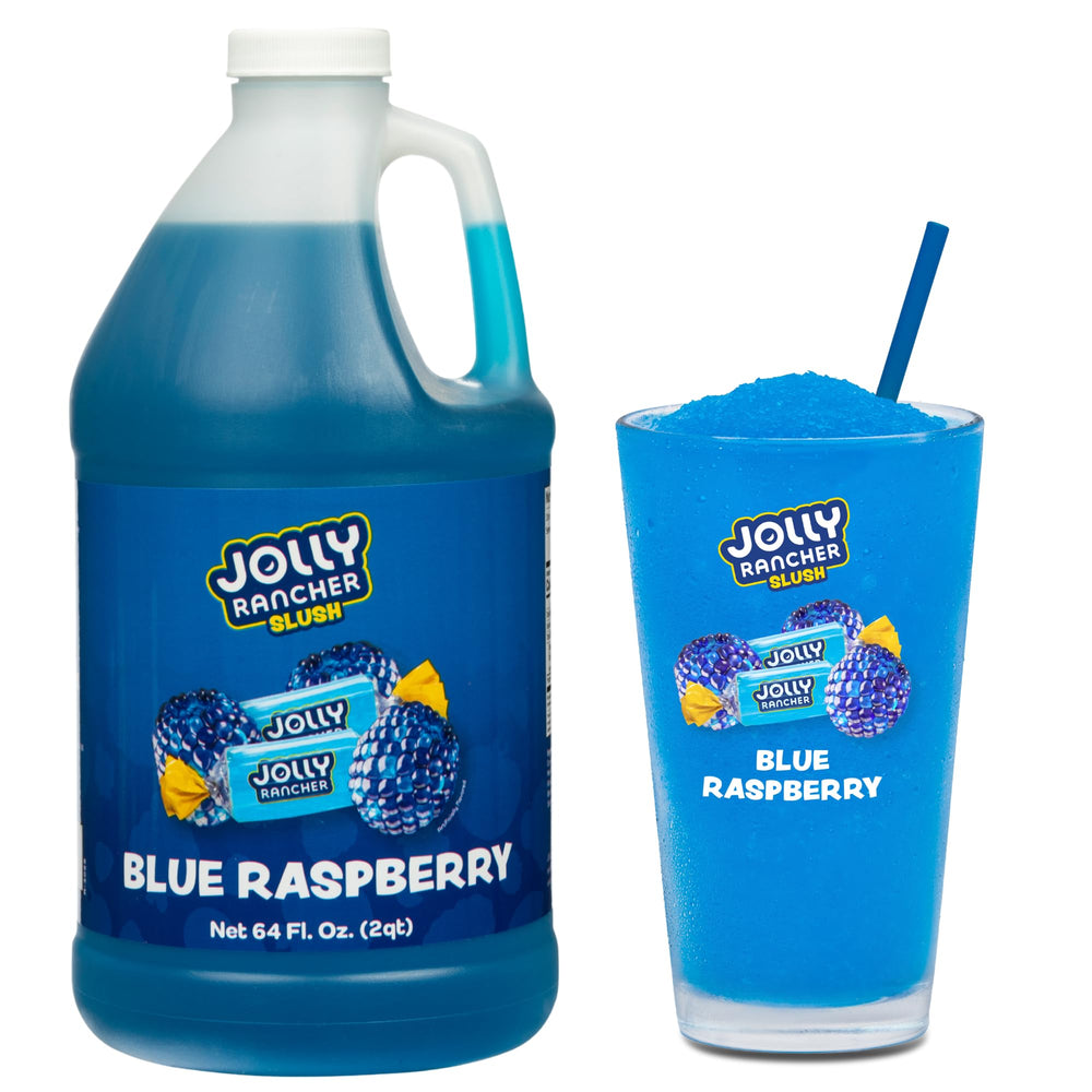 Jolly Rancher Slush Blue Raspberry bottle pour highlighting bold fruit flavor for machines at events