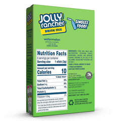 Sugar-free Jolly Rancher Watermelon Singles to Go with dairy-free label