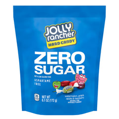 JOLLY RANCHER Zero Sugar raspberry candy closeup highlighting pink candy.