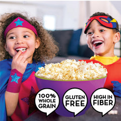 Jolly Time Blast O Butter popcorn ready to eat, offering a savory cinema-style snack.