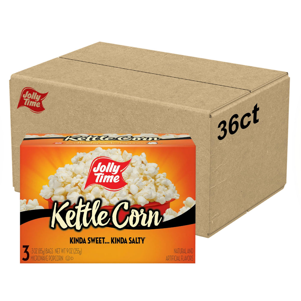 Jolly Time kettle corn festival packaging highlights family-friendly snack appeal