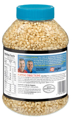 Kernels popping into fluffy Jolly Time popcorn in an air popper.