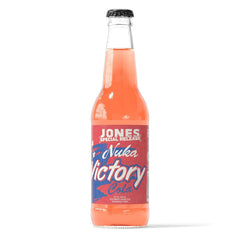 Jones Soda Nuka Victory label shows fan art and AR video experience.