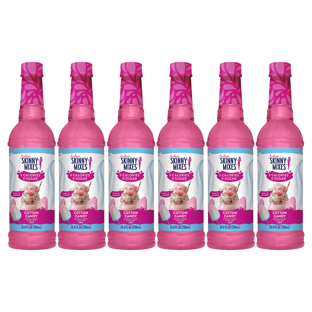 Jordan's Skinny Mixes cotton candy syrup pours for refreshing, zero-sugar drinks