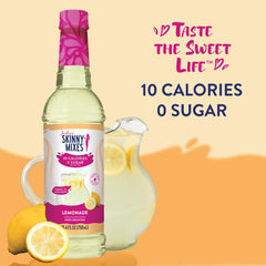 Jordan's Skinny Mixes Lemonade Syrup label demonstrates versatile flavoring for smoothies.