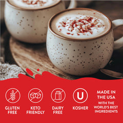 Jordan's Skinny Mix Peppermint Mocha syrup bottle with dairy-free symbol.