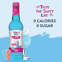 Syrup in sparkling water creating a refreshing zero-calorie beverage.