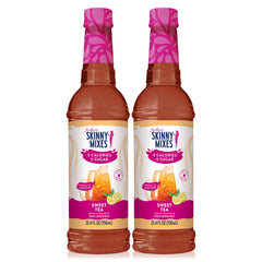 Jordan's Skinny Mixes sugar-free syrup pour into lemonade bottle for zero-calorie flavor.