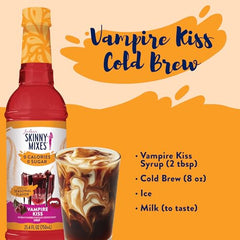 Vampire Kiss espresso shot enhanced with chocolate cherry flavor.
