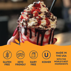 Vampire Kiss latte with sugar-free sweetness and bold aroma.
