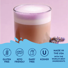 Water with lavender syrup for zero-calorie flavor.