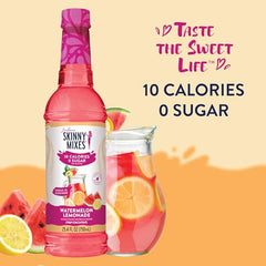 Jordan's Skinny Mixes Watermelon Lemonade syrup label; gluten-free, keto-friendly flavor enhancer